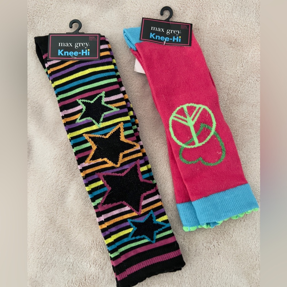 80’s Knee High Socks size 6-8, 9-11